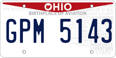 OH license plate GPM5143