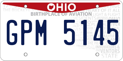 OH license plate GPM5145