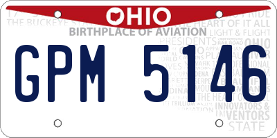 OH license plate GPM5146