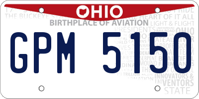 OH license plate GPM5150