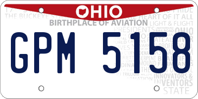 OH license plate GPM5158