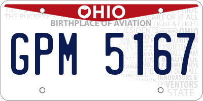 OH license plate GPM5167