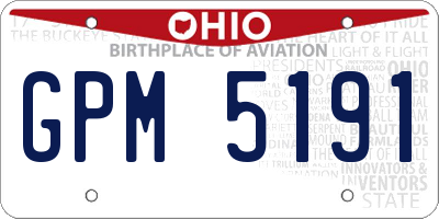 OH license plate GPM5191