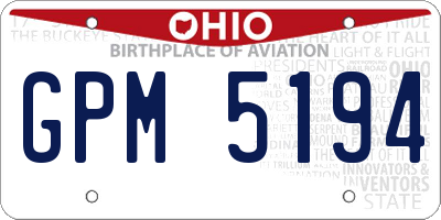 OH license plate GPM5194