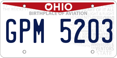 OH license plate GPM5203