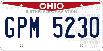 OH license plate GPM5230