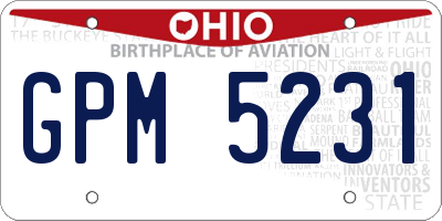 OH license plate GPM5231