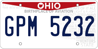 OH license plate GPM5232