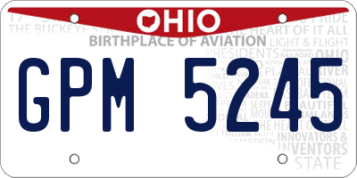 OH license plate GPM5245