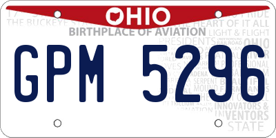 OH license plate GPM5296