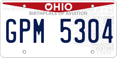 OH license plate GPM5304
