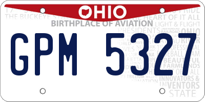 OH license plate GPM5327