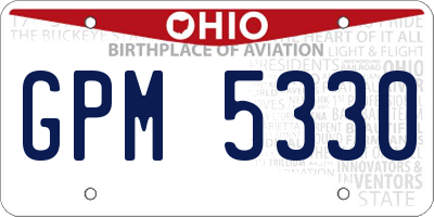 OH license plate GPM5330
