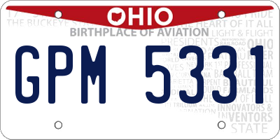 OH license plate GPM5331