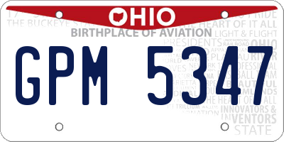 OH license plate GPM5347