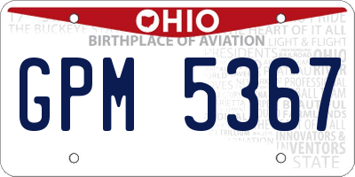 OH license plate GPM5367