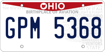 OH license plate GPM5368