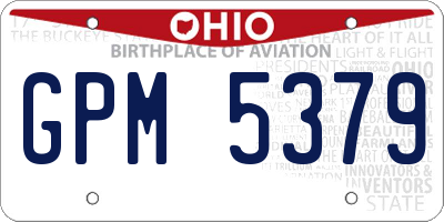 OH license plate GPM5379