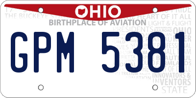 OH license plate GPM5381