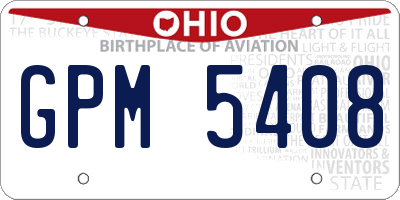 OH license plate GPM5408