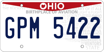 OH license plate GPM5422
