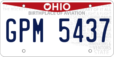 OH license plate GPM5437