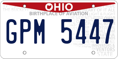 OH license plate GPM5447