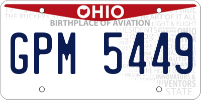 OH license plate GPM5449