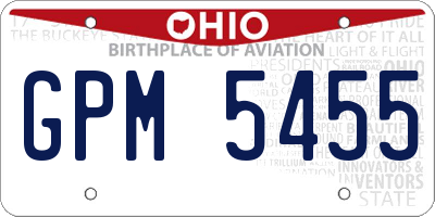 OH license plate GPM5455