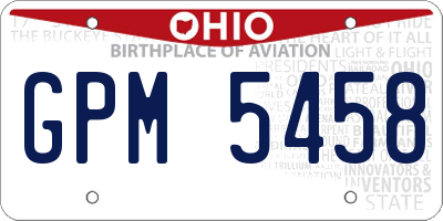 OH license plate GPM5458