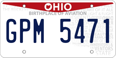 OH license plate GPM5471
