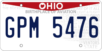 OH license plate GPM5476