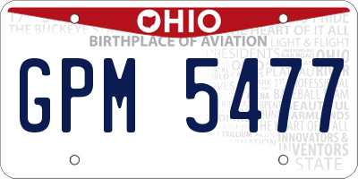 OH license plate GPM5477