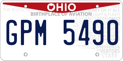 OH license plate GPM5490