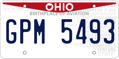 OH license plate GPM5493