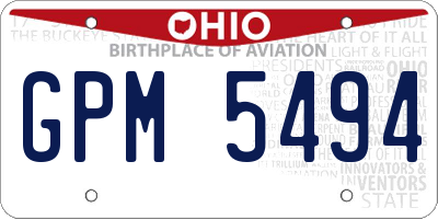 OH license plate GPM5494
