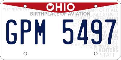 OH license plate GPM5497