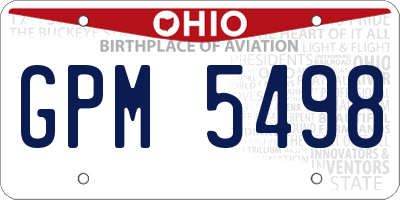 OH license plate GPM5498