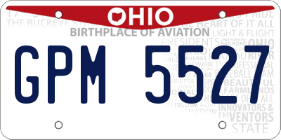 OH license plate GPM5527