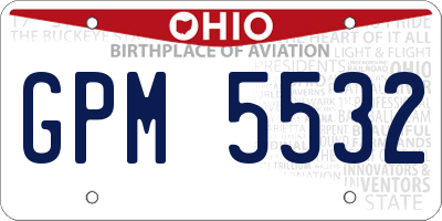 OH license plate GPM5532
