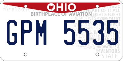 OH license plate GPM5535