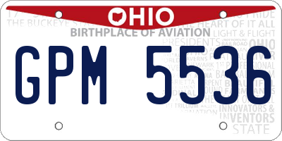 OH license plate GPM5536