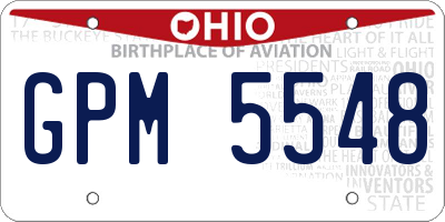 OH license plate GPM5548