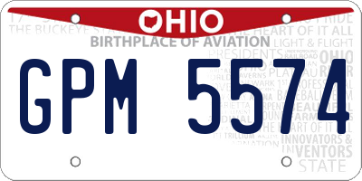 OH license plate GPM5574