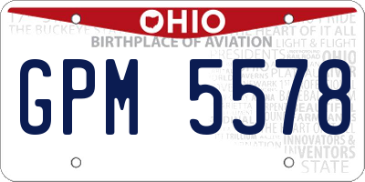 OH license plate GPM5578