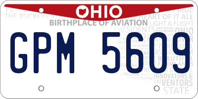 OH license plate GPM5609