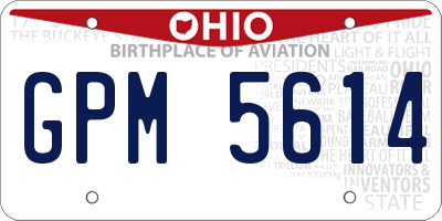 OH license plate GPM5614
