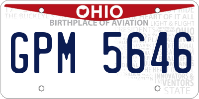 OH license plate GPM5646