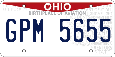 OH license plate GPM5655