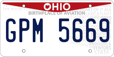 OH license plate GPM5669